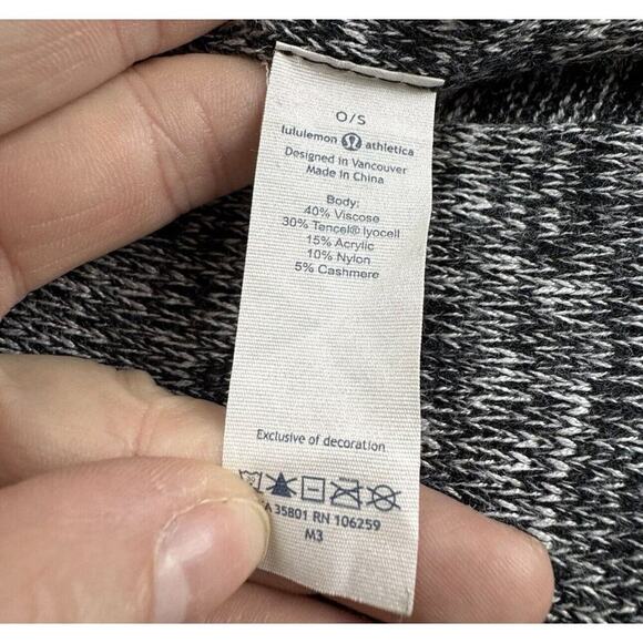 LULULEMON Foward Flow Poncho Womens Heathered Gray Ribbed Minimalist Sweater - Picture 4 of 8